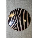 Stor perlemorsknap i brun zebra-look, 60 mm.