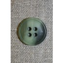 4-huls knap meleret lysegrøn/grøn, 18 mm.