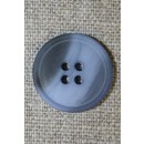 4-huls knap meleret lyseblå/grå, 20 mm.