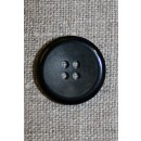 4-huls knap koksgrå meleret m/sort kant 20 mm.