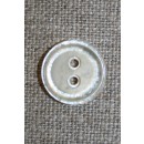 Off-white 2-huls knap, 15 mm.
