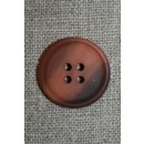 4-huls knap pudder-laks/grå-brun meleret, 23 mm.