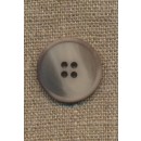 4-huls knap grå-brun/kit/lysegrå, 23 mm.
