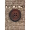 4-huls knap meleret brun mørkebrun og rust, 23 mm.