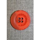 Orange krakeleret 4-huls knap, 22 mm.