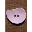 Sjov "oval" knap, 50 mm. hvid