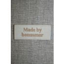 Beige mærke - label "Made by bonusmor"