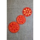 3 cirkler m/blomst orange/rød