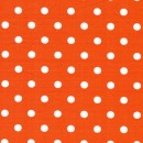 Rest Bomulds-poplin m/hvide prikker, orange, 50 cm.