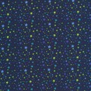 Bomulds-poplin med små stjerner, mørkeblå