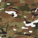 Bomuld i camuflage/army print i army, rødbrun og hvid