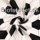 Bomuld hvid-sort med fodbold print