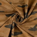 Isoli med stræk i stone-washed armyprint i brun