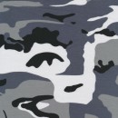 Bomuld/lycra økotex m/army-print, grå/sort/hvid