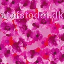 Afklip Bomuld/lycra økotex m/digitalt tryk, blomster i cerisse, pink og rød.40 x 60 cm. 