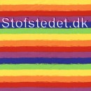 Bomuld/elasthan med striber i regnbue farver