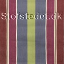 Liggestole stof bred-stribet i cerisse, lime, lavendel