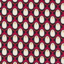 Patchwork stof med pingviner i rød, sort og hvid