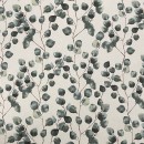 Textil-/voksdug i knækket hvid med eukaluptus blade 