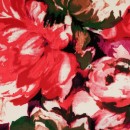 Let 100% viscose stor blomstret i rød, cerisse , army.
