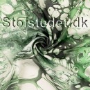 Let 100% viscosesatin i batik/marmor print i grøn, mørkegrøn, lys grå-grøn