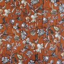 Rest Jersey i Viscose/lycra digitalprint med blomster i brændt orange-75-100 cm. 