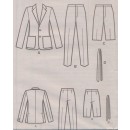 Simplicity 8528 Herre habit jakke, bukser, shorts og slips