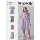 Simplicity 9281 Pige kjole, top og buks Str. 7-14 år