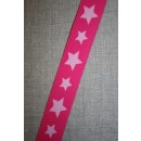 Elastik til undertøj 30 mm. med stjerner, pink-lyserød