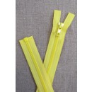50 cm. delbar plast lynlås i lys gul, YKK