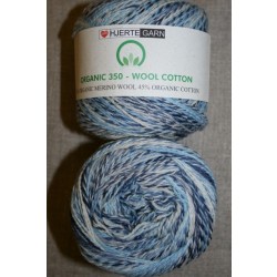 Organic 350 Wool/Cotton Gots certificeret meleret blå