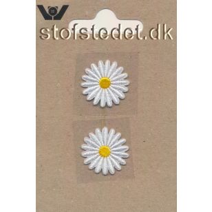 2 Motiver med marguerit i hvid - Blomster, stjerner og sløjfer