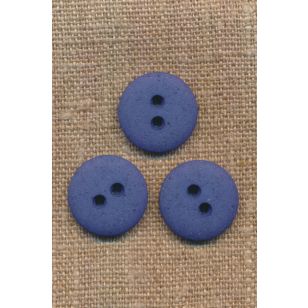 Let meleret 2-huls knap i blå/denim, 18 mm - Sytilbehør
