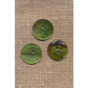 Perlemorsknap i lime, 15 mm. - 