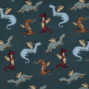 Bomulds poplin i flaskegr&oslash;n med drager - 