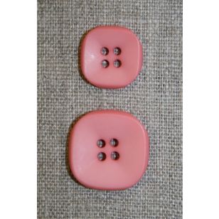 Firkantet 4-huls knap i lys koral, 18 mm - Knapper Rød/lyserød/lilla