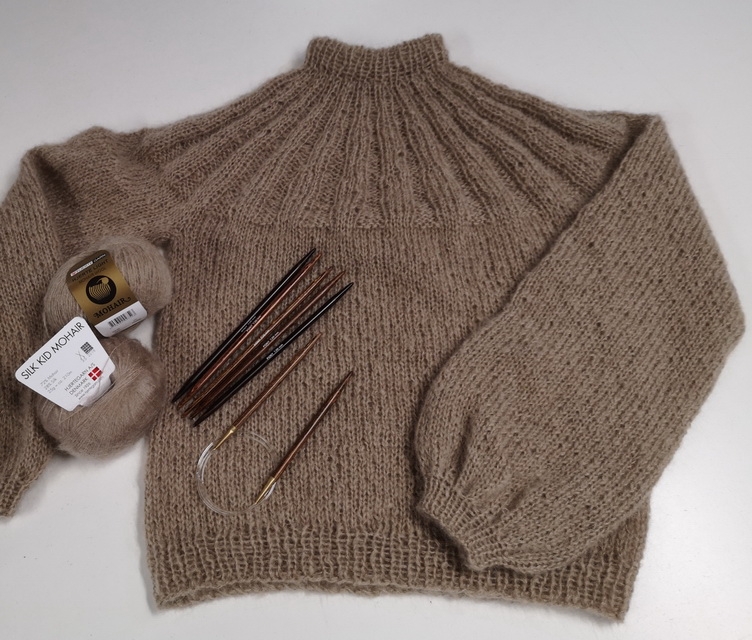 Sammenlignelig Flourish Eftermæle Sunday sweater strikket i Light mohair og Silk kid mohair | Køb her | Pris  kun 1000,- | Stofstedet.dk