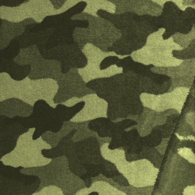 Frotté fleece army - camouflage print i | Køb her | 89.95,- | Stofstedet.dk