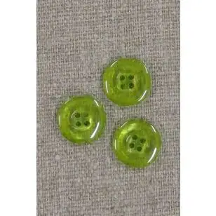 4-huls knap i lime 13 mm. - Knapper Grøn, gul og orange