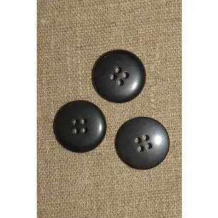 4-huls Knap i koksgrå let meleret 20 mm. - Knapper Hvid, grå og sort