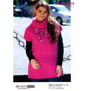 99215 Lang vest m/hulmønster - Pind 7-8