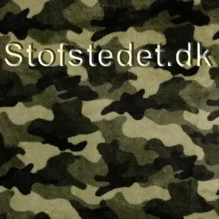 Frotté fleece med army - camouflage print i grå-grøn - Fleece - Teddybear