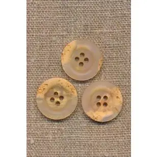 4-huls knap krakeleret i laks/pudder, 20 mm. - Knapper Grøn, gul og orange