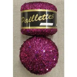 Garn med palietter i pink - P:2½-4 - Garn med glimmer/lurex & palietter