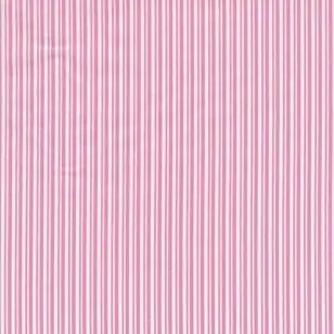 Bomuld med smalle striber i hvid og gl.rosa - Stribet bomuld