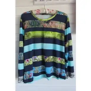 T-shirt syet i viskose jersey med striber - Inspiration