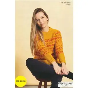 2315 Birka -  Sweater med mønster i Lima - Strikopskrifter Dame