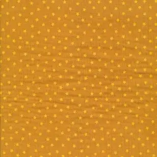 Bomuld i Double Gauze i støvet carry med stjerner - Div mønstret bomuld