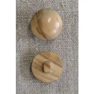 Rund knap i oliventræ, 20 mm. - Træ- og Horn-knapper