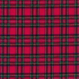 Flonel ternet rød blå grøn hvid - Ternet bomuld